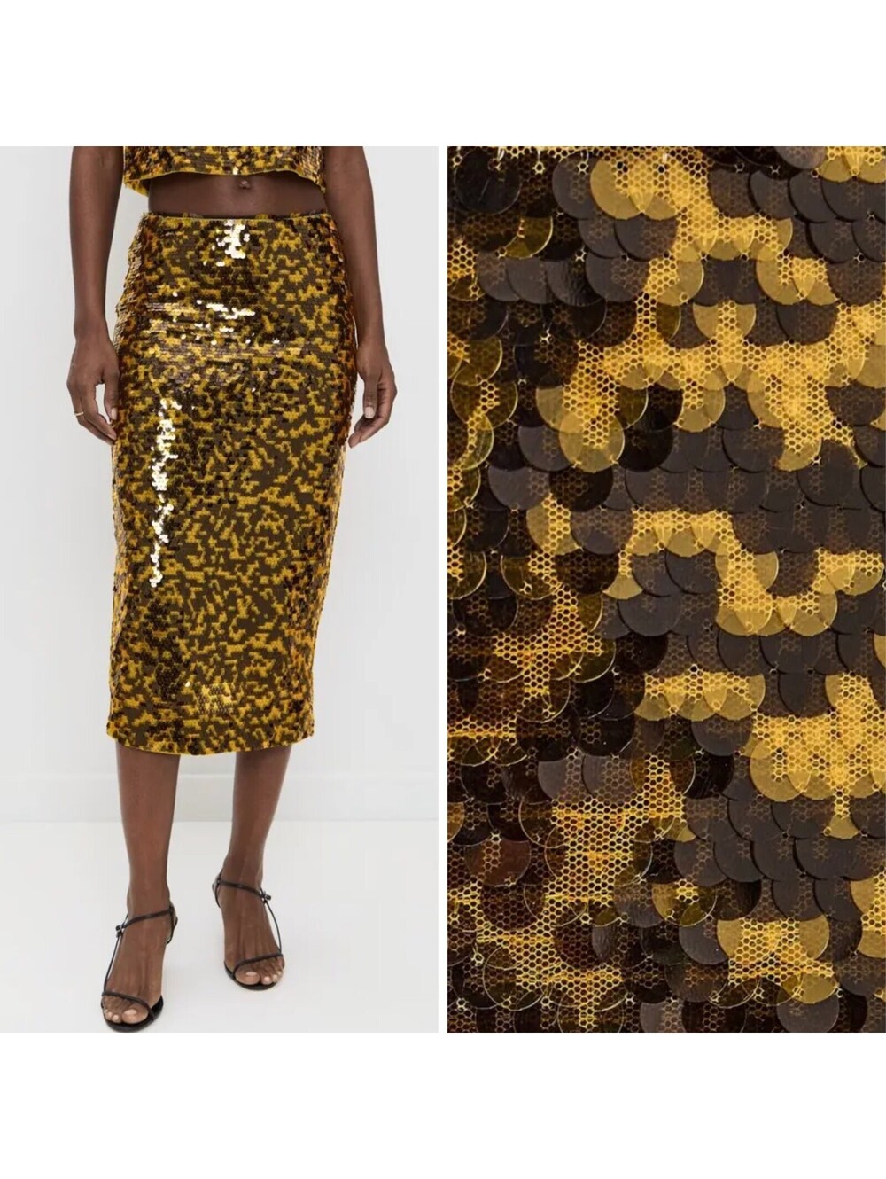 NWT Staud Ciara Sequin Embroidered Designer Runway Cocktail Skirt 4/Small